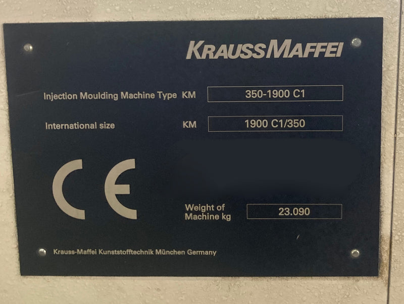 Krauss Maffei 350 1900 C 1 Molding Press