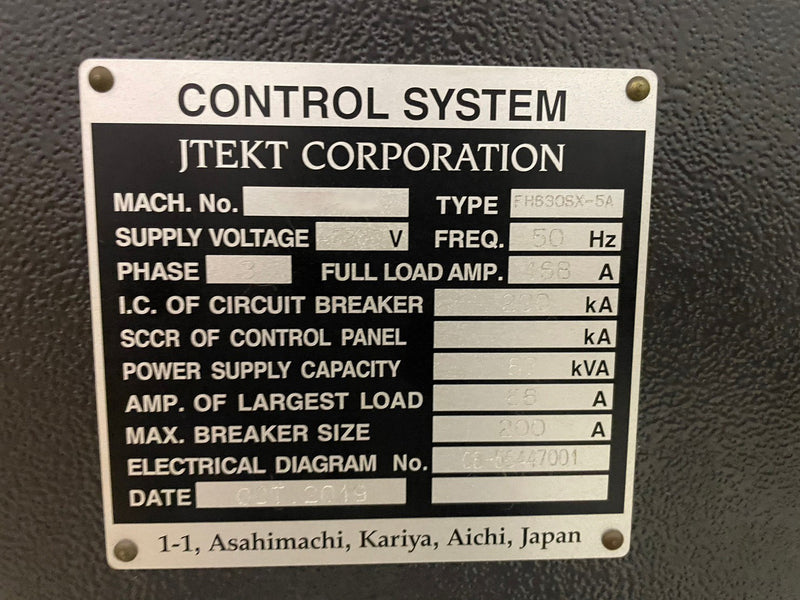 JTEKT FH 63 OSX 5 A CNC Horizontal Machining Center