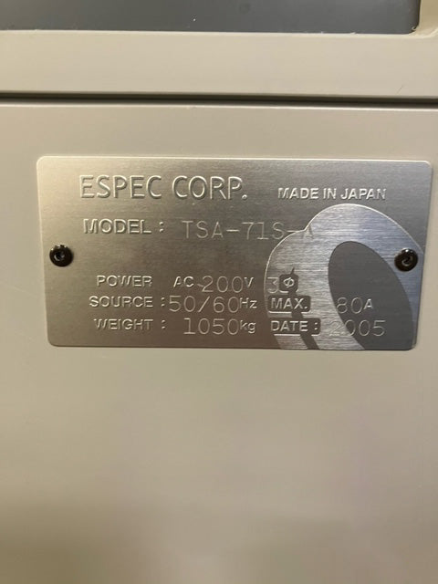 ESPEC TSA 71 S Thermal Shock Chamber