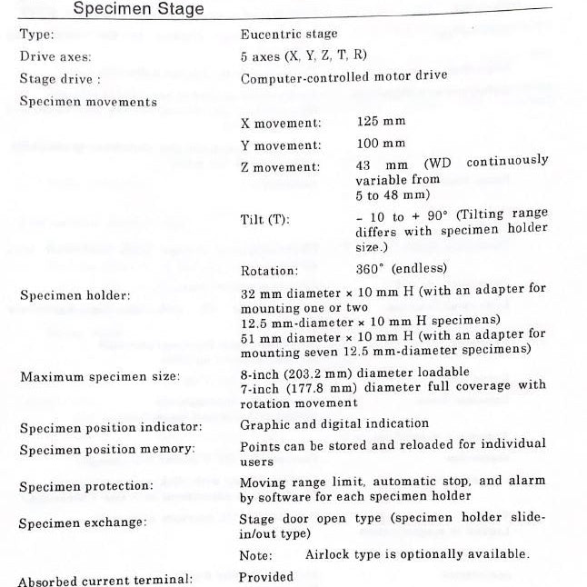 Jeol JSM 5900 LV SEM (Scanning Electron Microscope)