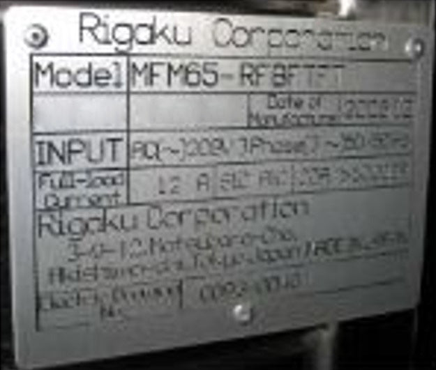 Rigaku MFM 65 Small Spot Energy Dispersive X-ray Thickness Measurement System