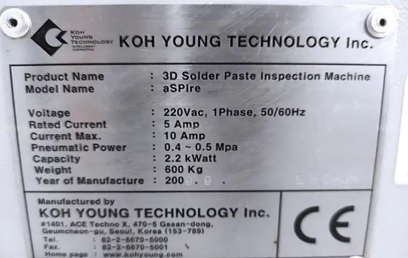 Koh Young Aspire Auto Paste Inspection (API)