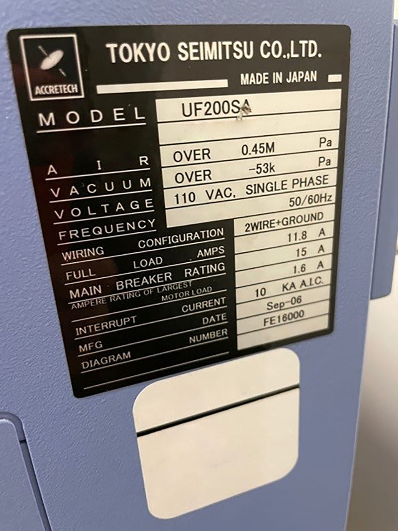 Accretech / TSK UF 200 SA Automatic Wafer Prober