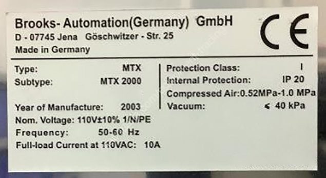 Brooks MTX 2000 Wafer Sorter