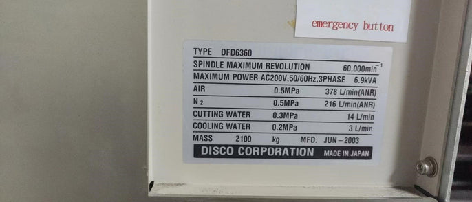 Disco DFD 6360 Automatic Dicing Saw