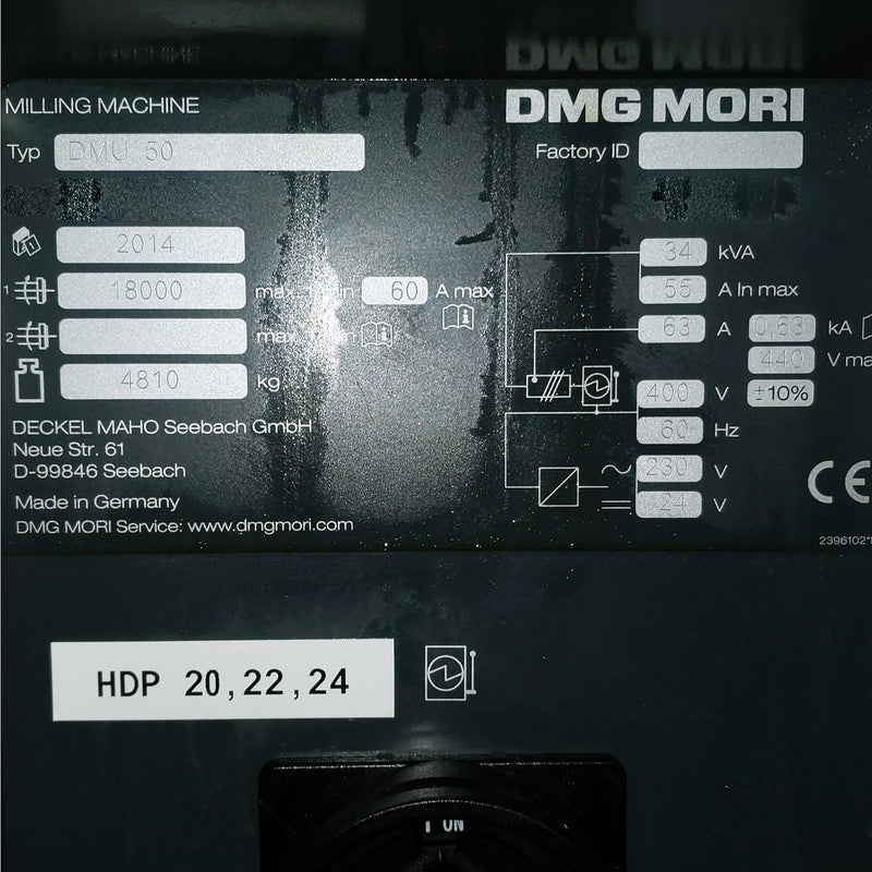 Mori Seiki DMU 50 Milling Machine