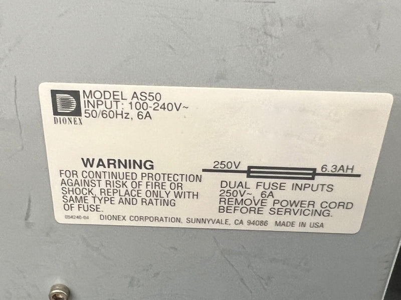 Dionex AS 50 Autosampler