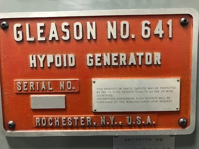 Gleason 641 Hypoid Generator
