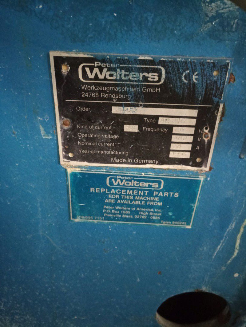 Peter Wolters AC 319 Double Sided Lapper / Polisher