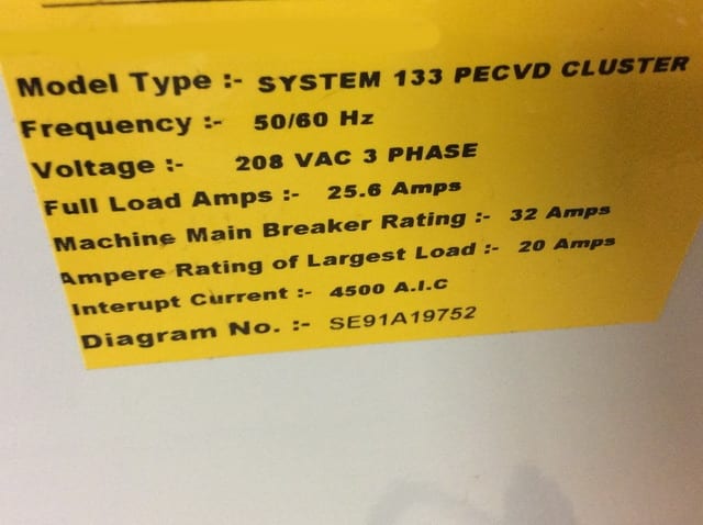 Oxford Plasmalab 133 PECVD (Plasma-Enhanced Chemical Vapor Deposition)