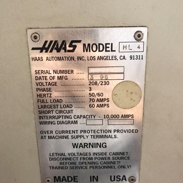Haas HL 4 CNC Lathe