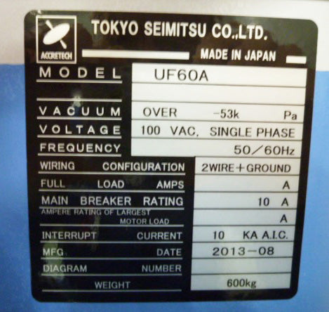Tokyo Seimitsu UF 60 A Prober