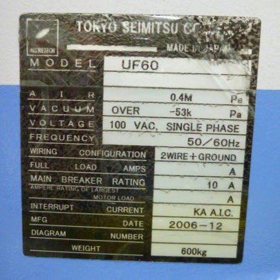 Tokyo Seimitsu UF 60 Prober