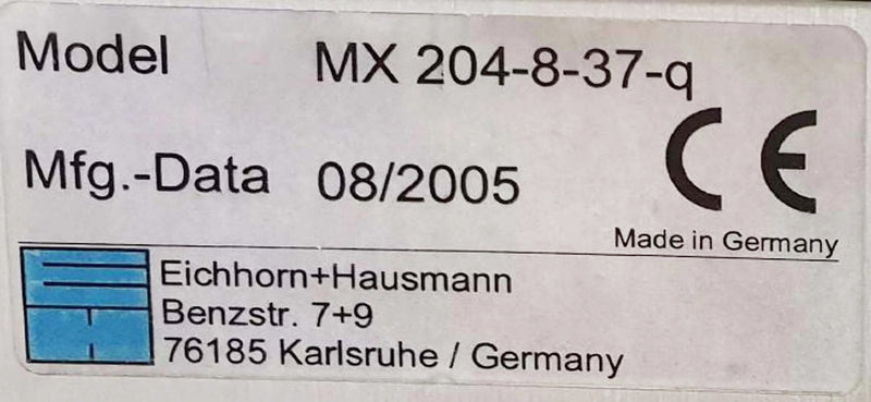 Eichhorn + Hausmann MX 204 8 37 Geometry Gauge