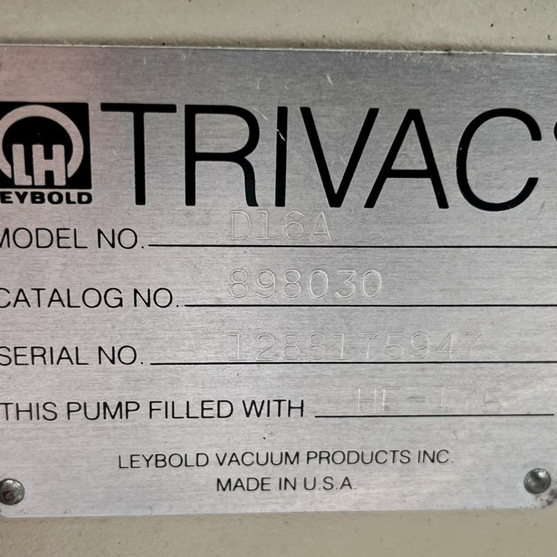 Leybold Trivac D 16 A Vacuum Pump