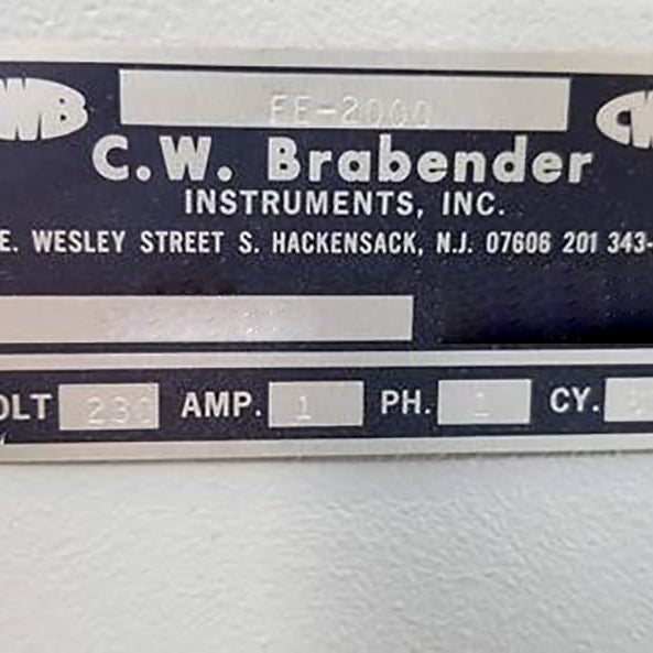 C.W. Brabender FE 2000 Mixer