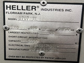 Heller 1707 EXL Reflow Oven
