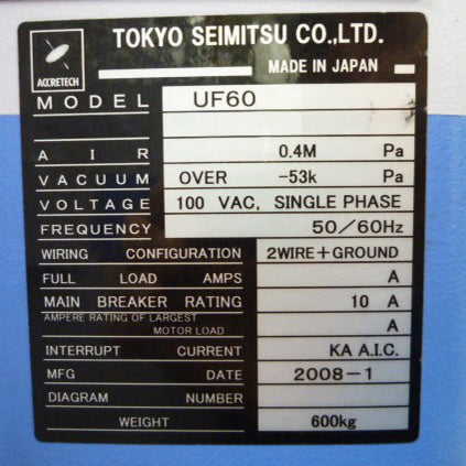 Tokyo Seimitsu UF 60 Prober