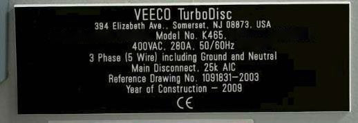 Veeco TurboDisc K 465 MOCVD (Metal Organic Chemical Vapor Deposition)