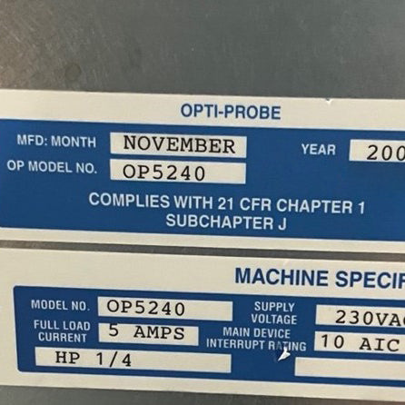 KLA / Therma-wave OP 5240 Film Thickness Measurement