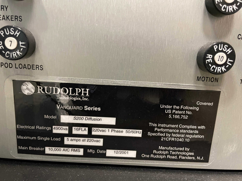 ONTO / Rudolph Vanguard SpectraLASER 200 XL Film Thickness Measurement System