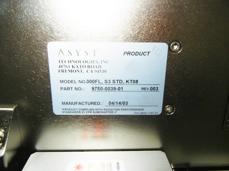 Asyst 9750-0039-01  REV 003 Load Port