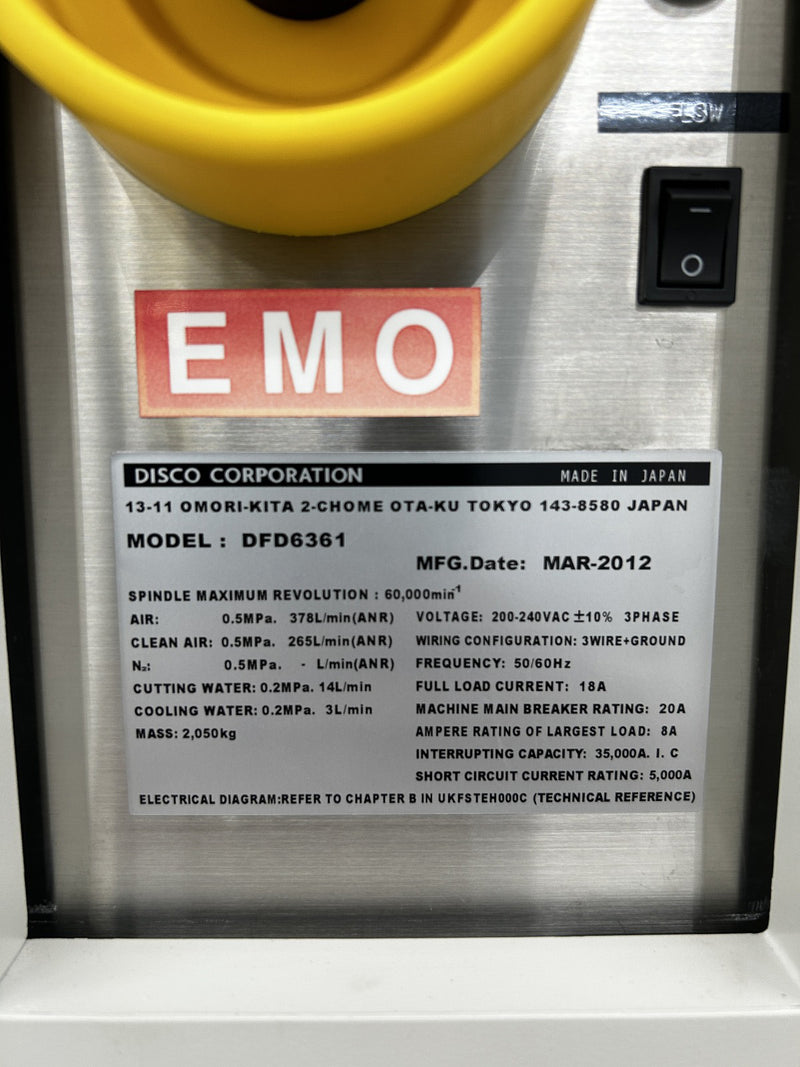 Disco DFD 6361 Automatic Dicing Saw