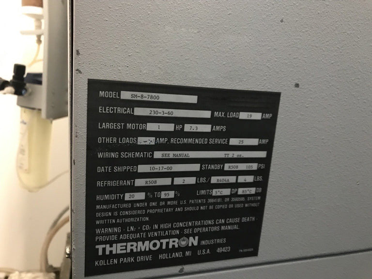 Thermotron SM 8 7800 Temperature Chamber