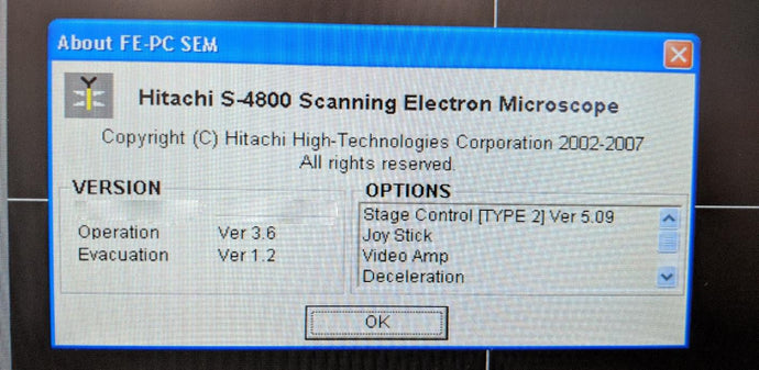 Hitachi S 4800 II SEM (Scanning Electron Microscope)