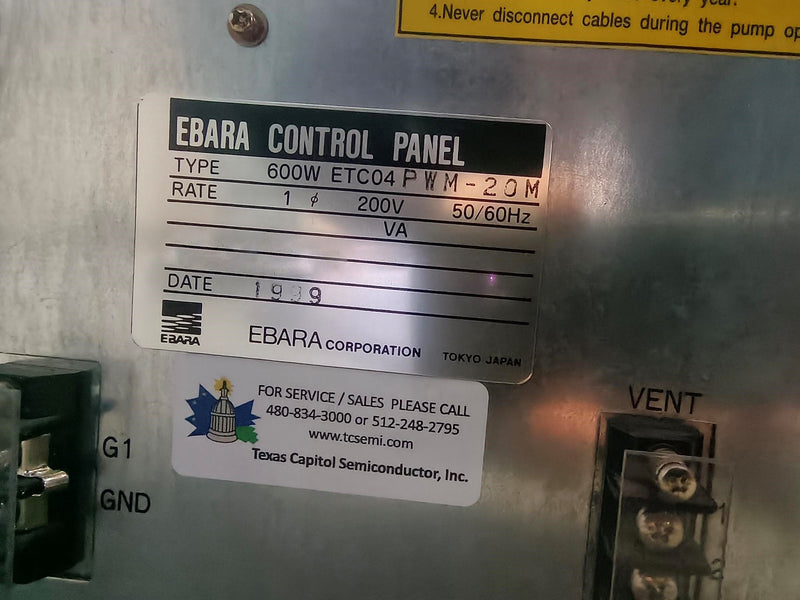 Ebara ET 600 WS Turbo Pump