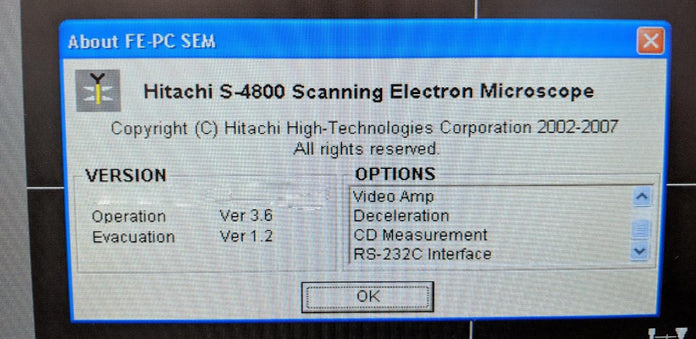 Hitachi S 4800 II SEM (Scanning Electron Microscope)