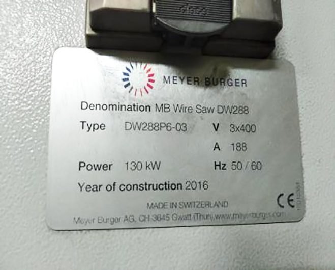 Meyer Burger DW 288 Diamond Wire Slicer