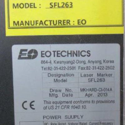 EO SFL 263 Fiber Laser Marker