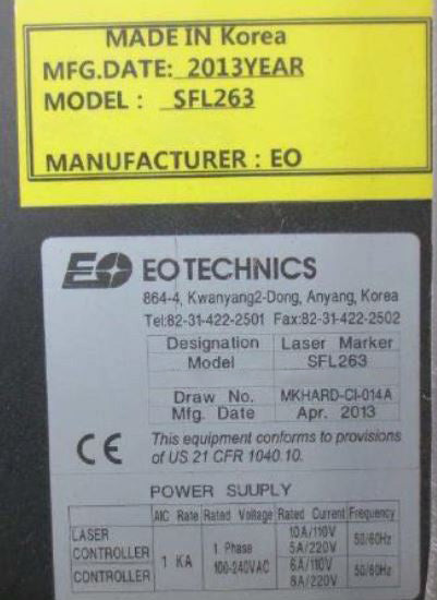 EO SFL 263 Fiber Laser Marker