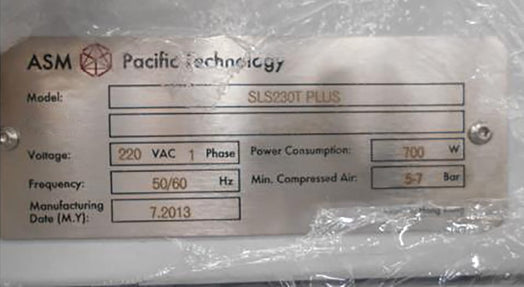 ASM SLS 230 T Plus Test & Sort Machine