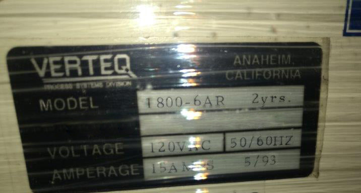 Verteq 1800-6 AR SRD (Spin Rinse Dryer)