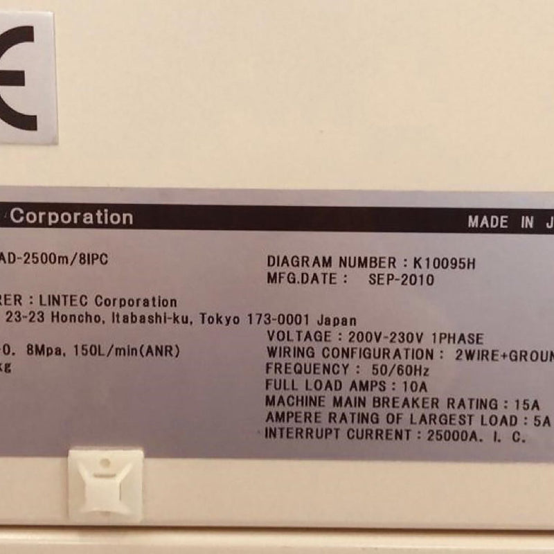 Lintec RAD 2500 M / 8 IPC Semi-Automatic Tape Mounter