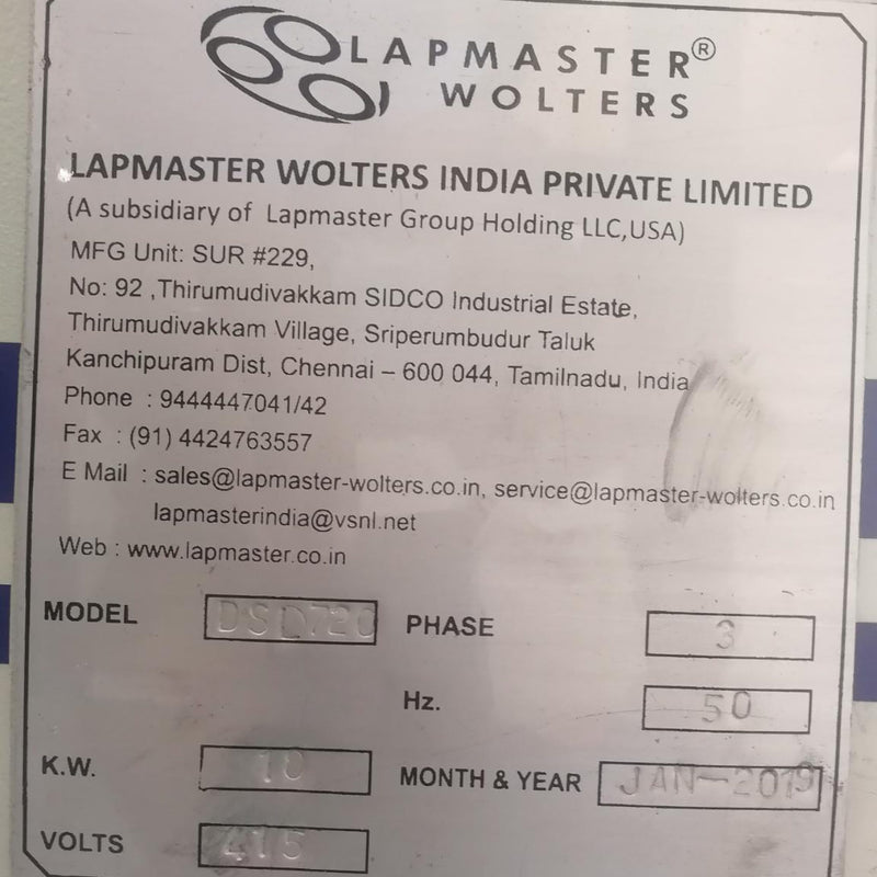 Lapmaster DSL 720 Double Sided Lapper