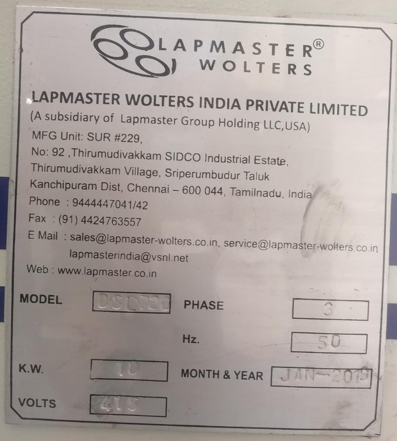 Lapmaster DSL 720 Double Sided Lapper