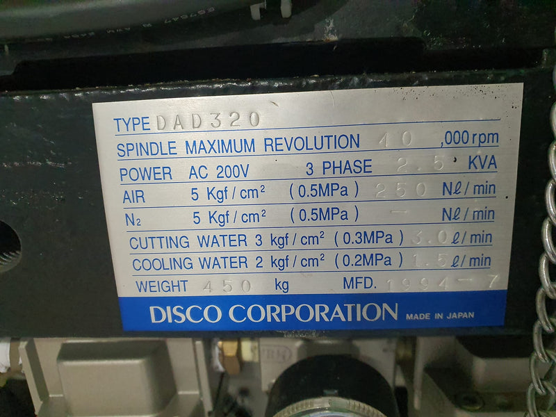 Disco DAD 320 Automatic Dicing Saw