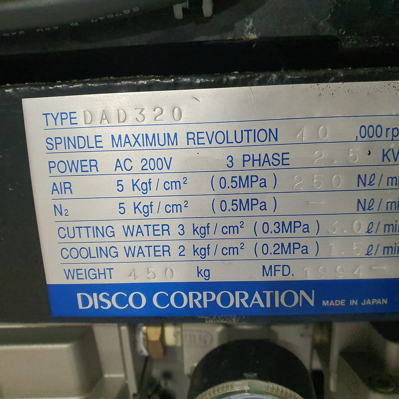 Disco DAD 320 Automatic Dicing Saw