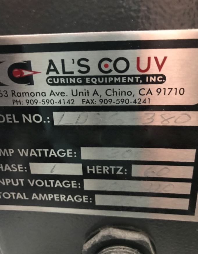 American Ultraviolet LDSG 380 Coater
