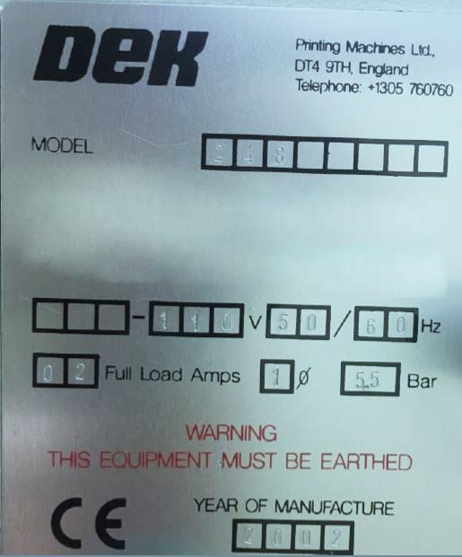 Dek 248 PCB Screen Printer