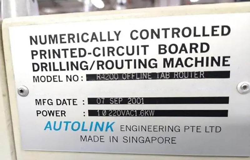 Autolink Engineering R 4200 Numerically Controlled Printed Circuit Board Drilling/Routing Machine