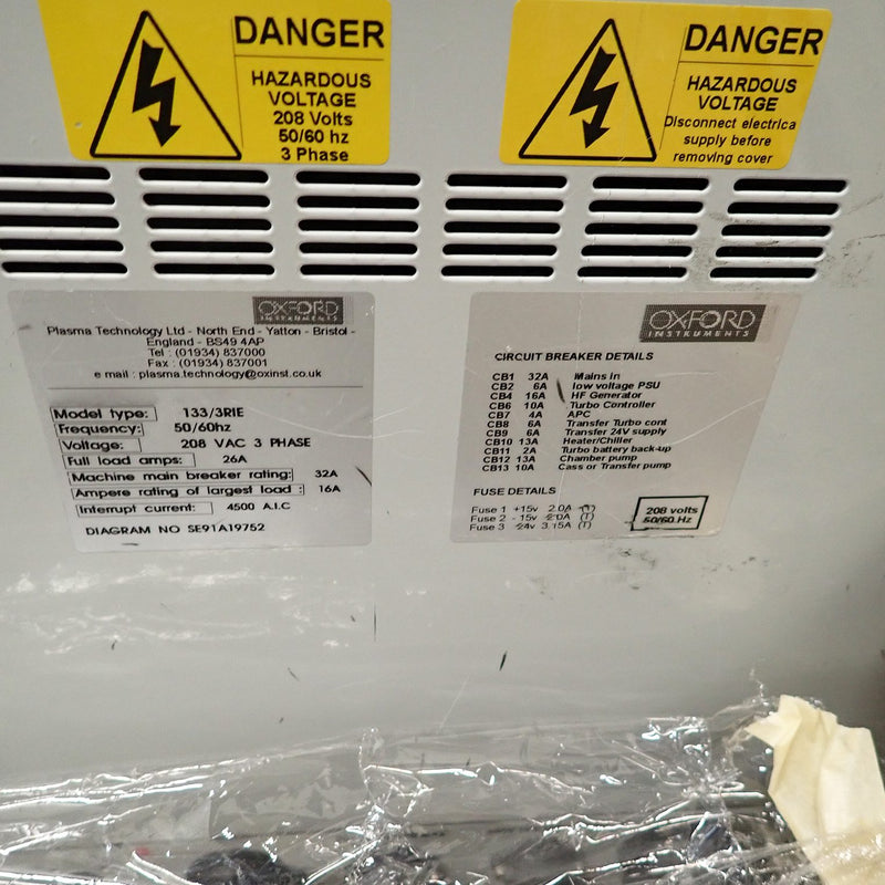 Oxford 133 / 3 RIE Source Chamber