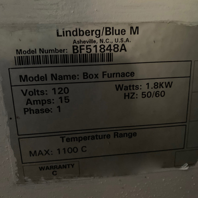 Lindberg / Blue M Moldatherm Box Furnace