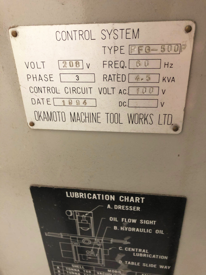 Okamoto PFG 500 P Surface Grinder