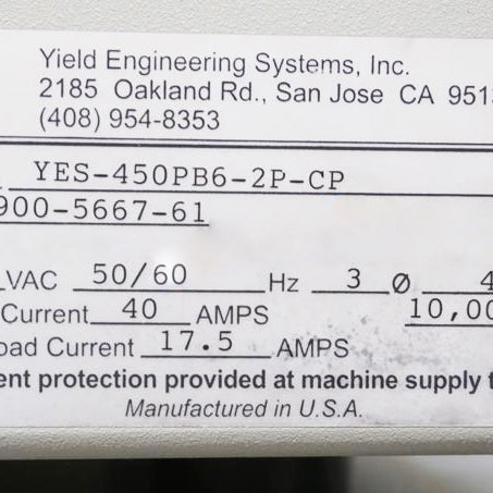 Yes 450 PB 6-2 P Polyimide Bake Oven