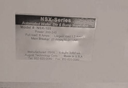 ONTO / Rudolph / August NSX 105 Wafer Inspection System