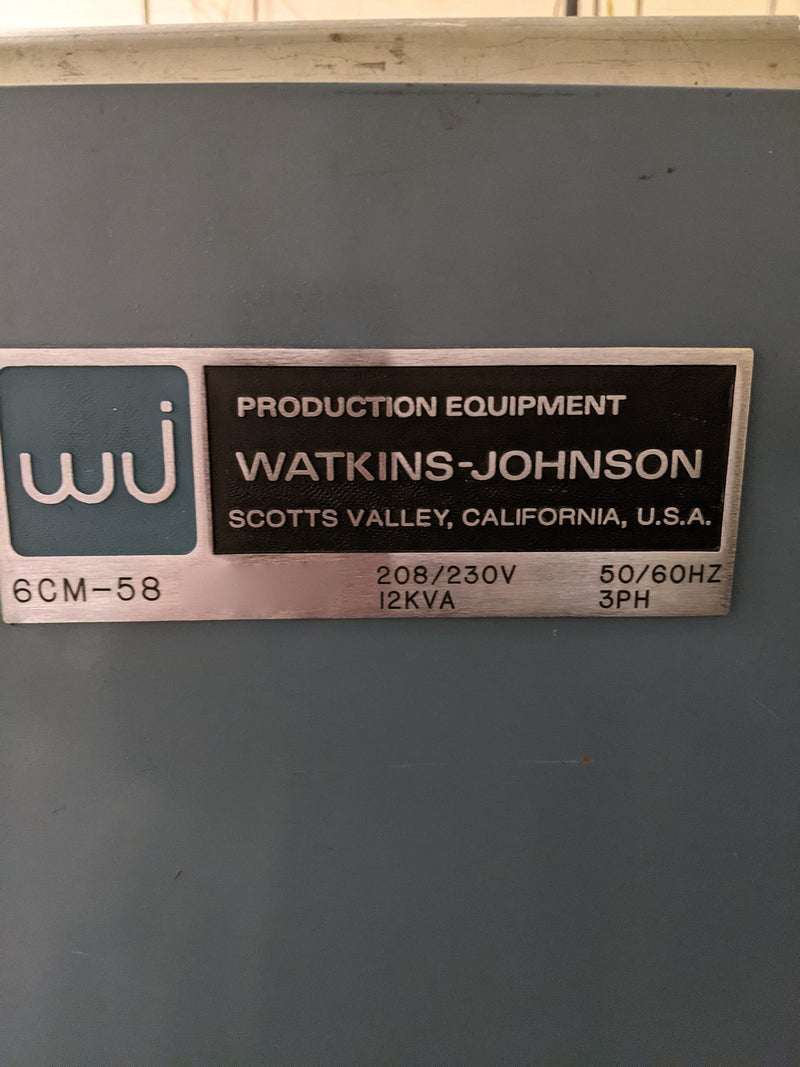 Watkins Johnson (WJ) 6 CM 58 Conveyor Furnace